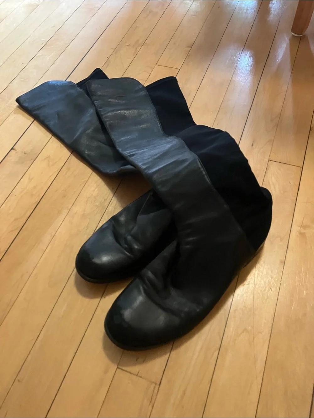 Stuart Weitzman 5050 Suede and Leather Over the Knee Black Riding Boots Size 10